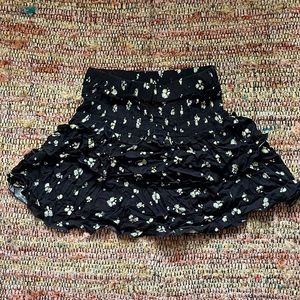 black formal sunflower mini skirt